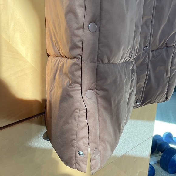 Avec Les Filles Puffer Long Vest Brown Large - Picture 5 of 7